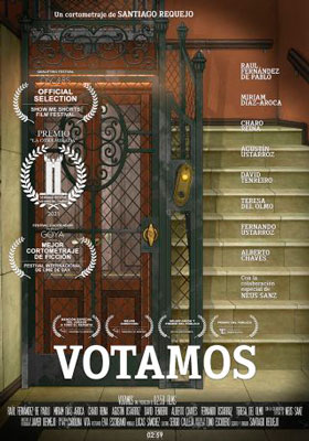 Cartel Cortometraje Votamos, dirigido por Santiago Requejo